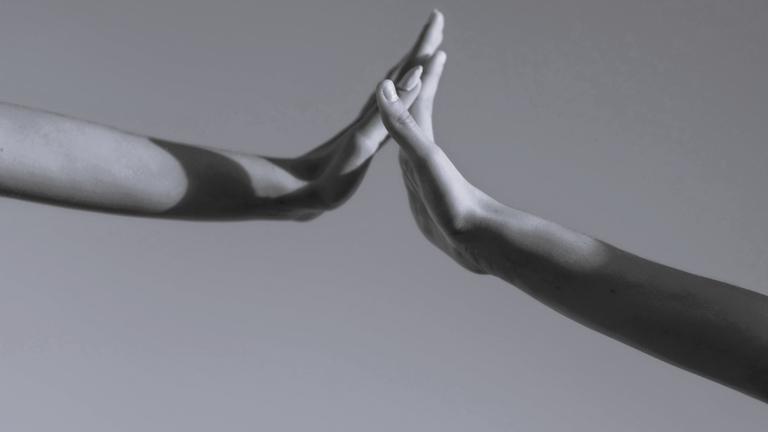 Black and white hands